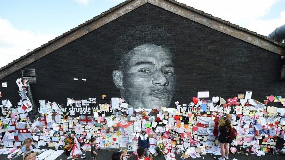 Messages posted on Marcus Rashford mural