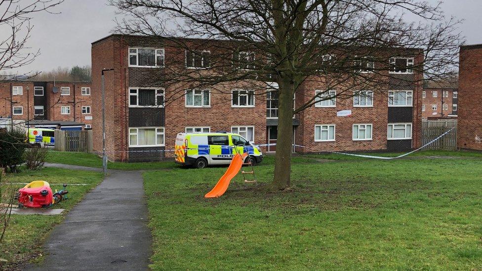 Police outside flats