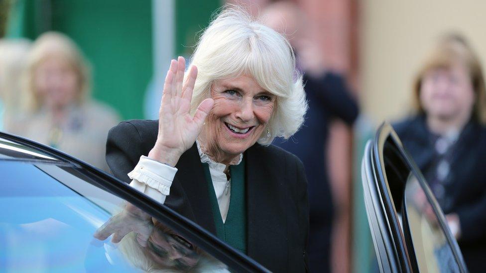 The Duchess of Cornwall during a visit to the Kilcooley Women's Centre, where she met staff and learn about the groups" work from its members in Bangor,