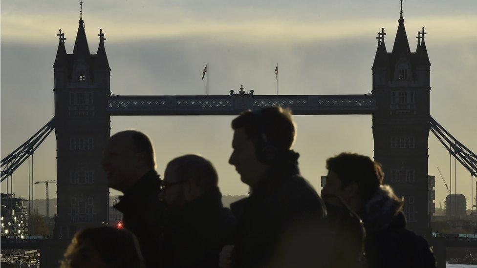 Commuters in central London