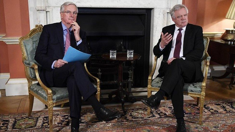 Michel Barnier and David Davis