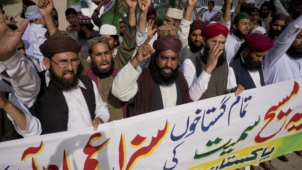 blasphemy protest in Pakistan