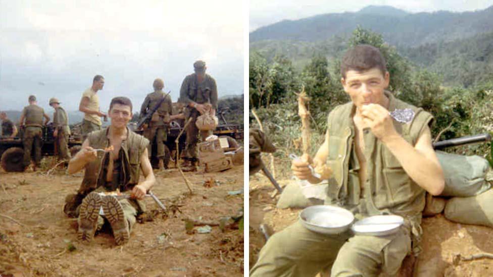 Two images of Raffaele Minichiello in Vietnam