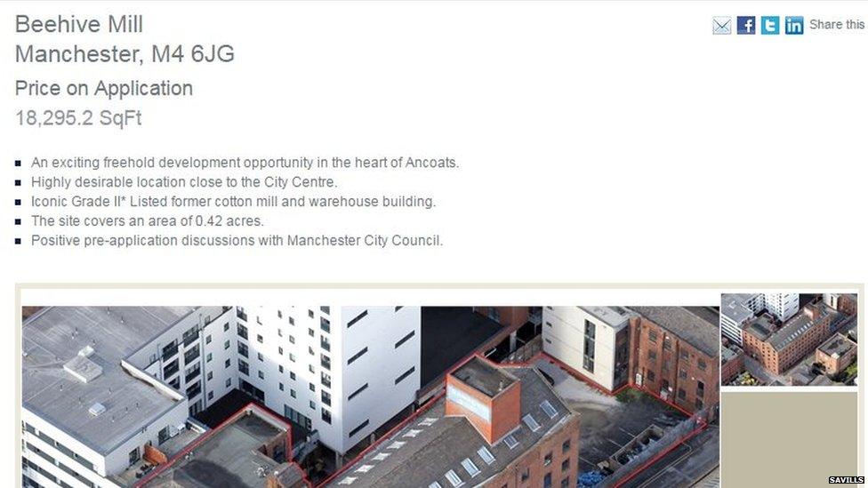 Beehive Mill has been advertised on Savills