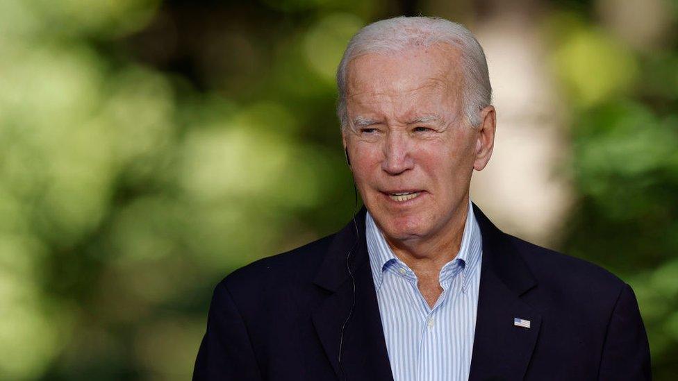 President Joe Biden delivers remarks during a joint news conference