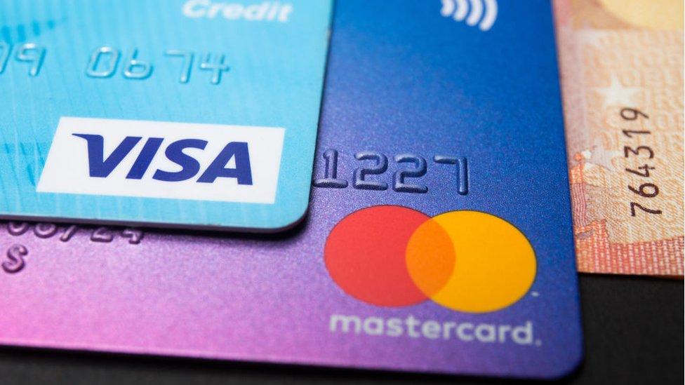 Visa and Mastercard debit and credit cards