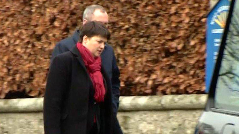 Ruth Davidson at funeral