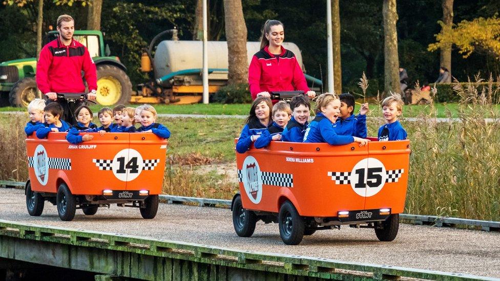 A Stint cart of the type used to transport children in the Netherlands (file pic)