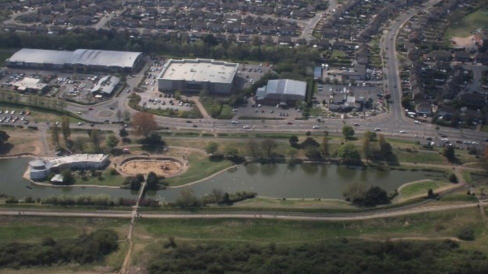 aerial view of Cleethorpes Boating Lake