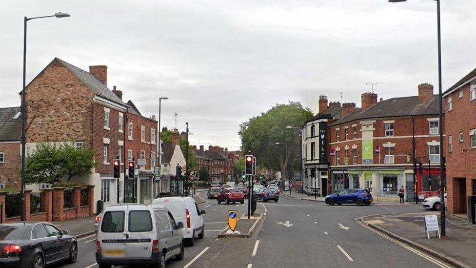 Ashbourne Road near Derby city centre