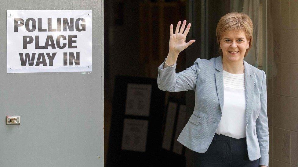 Nicola Sturgeon voted in Glasgow on Thursday morning