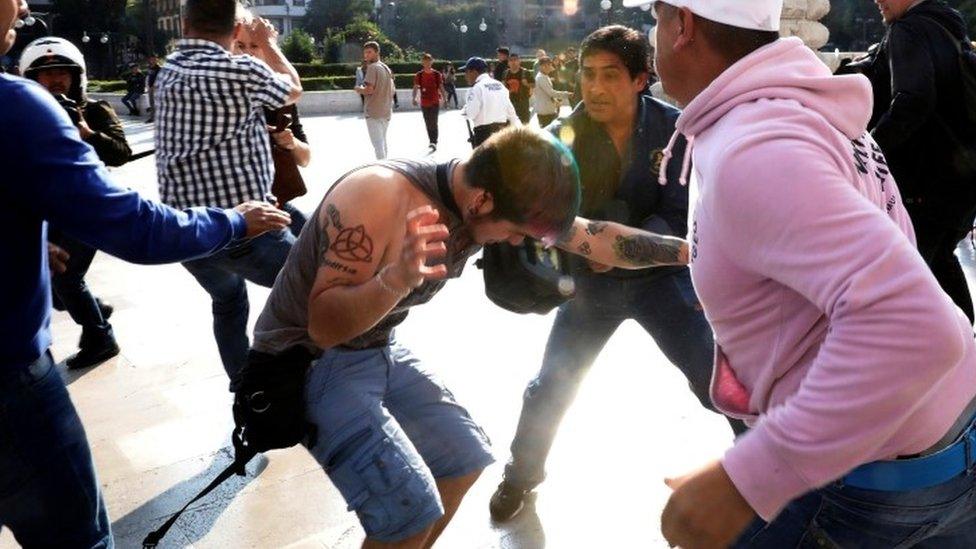 Scuffles between members of the LGBT community and Zapata supporters