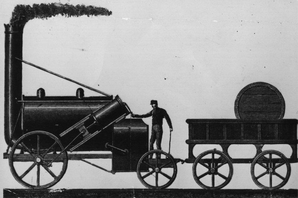 The steam engine designed and built by George Stephenson