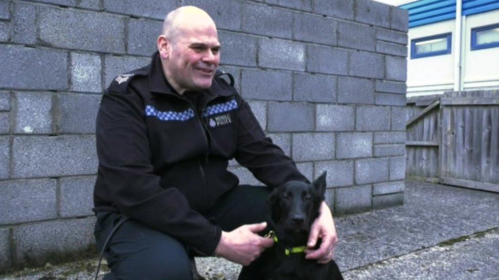 Sgt Rob Elmer and police dog Blod