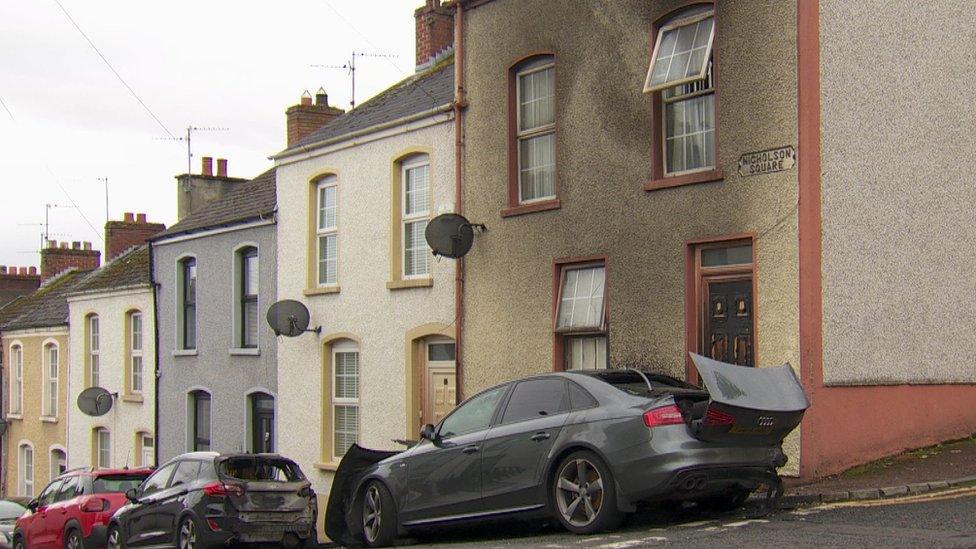 Cars and homes damaged in fire at Nicholson Square in Derry