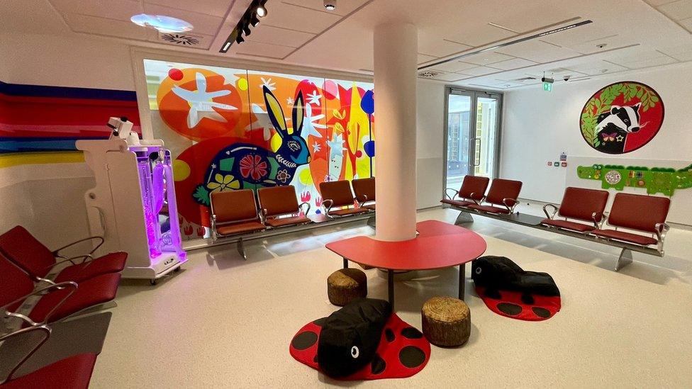 Paediatric waiting area in the new emergency department