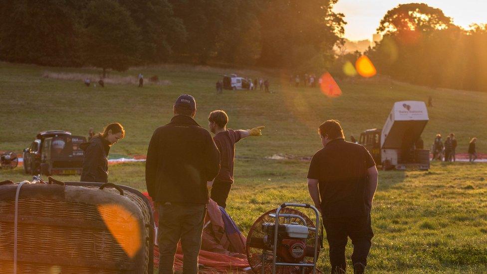 Setting up at sunrise