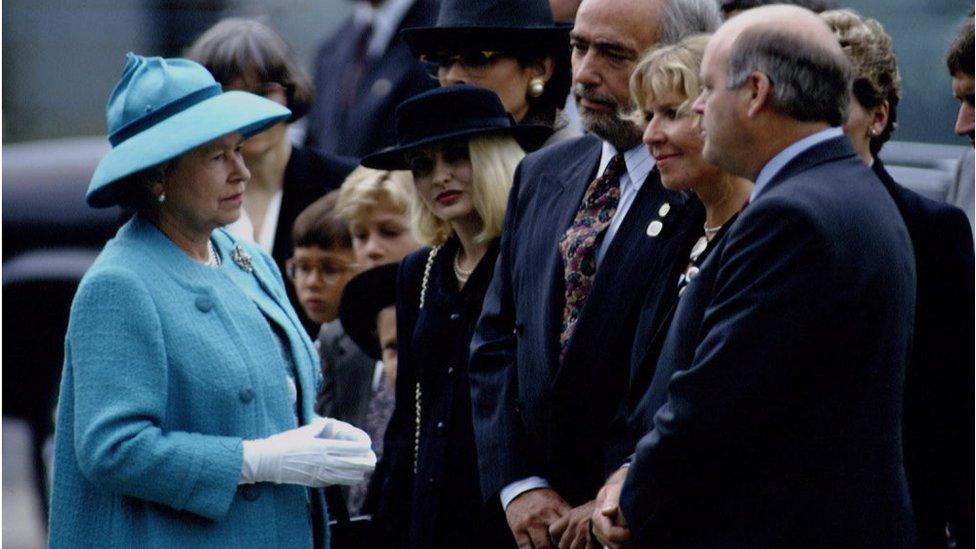 The Queen with parents of victims of the Lockerbie disaster