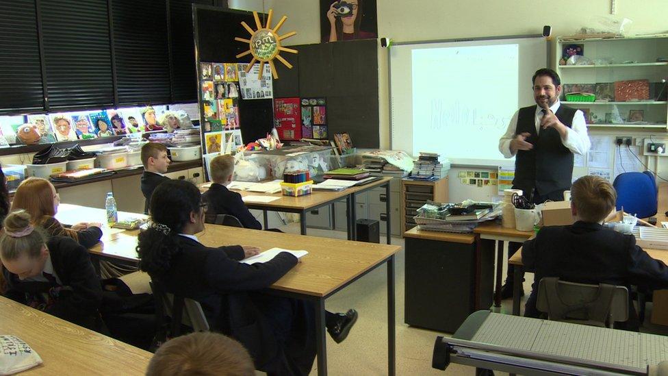 Pupils in an Arabic class at Belfast Royal Academy