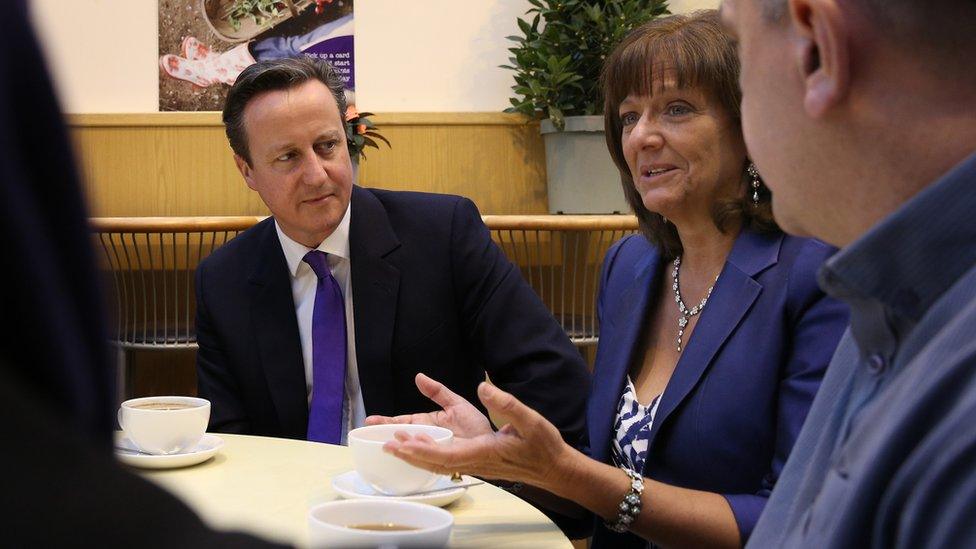 Ros Altmann with David Cameron in April 2015