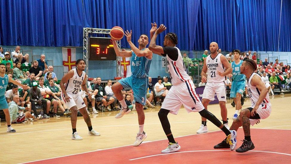 Basketball during the Guernsey 2023 Island Games: Cayman Islands v Menorca