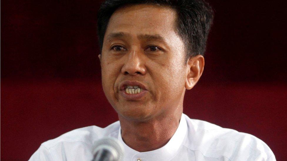 Kyaw Min Yu, one of the leaders of the 88 Generation Students Group, talks to reporters during the group's press conference in Yangon, Myanmar January 21, 2012.