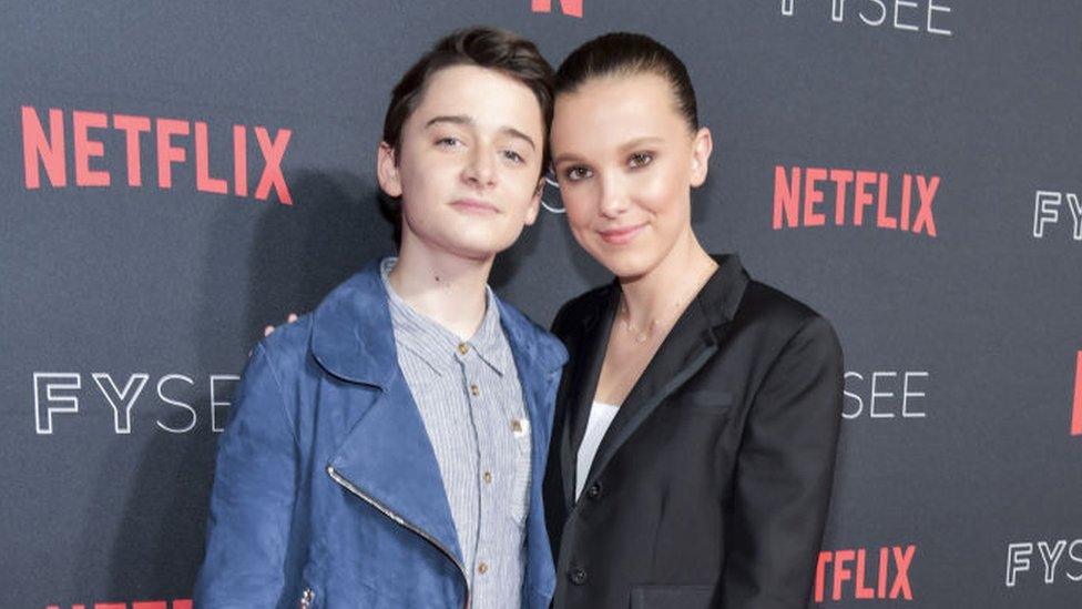 Noah Schnapp and Millie Bobbie Brown