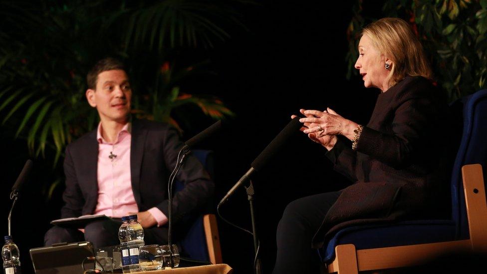 David Miliband and Hilary Clinton