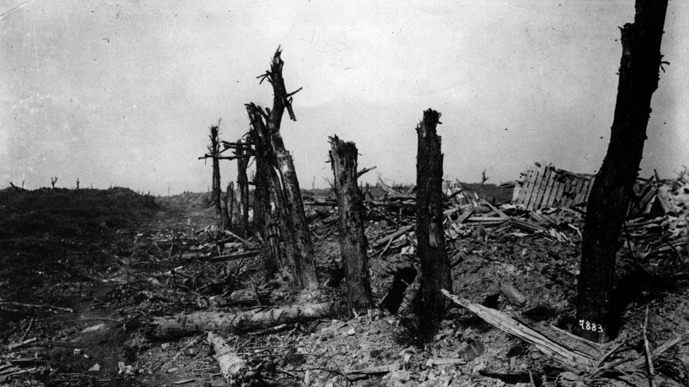 The destruction in Arras in 1916