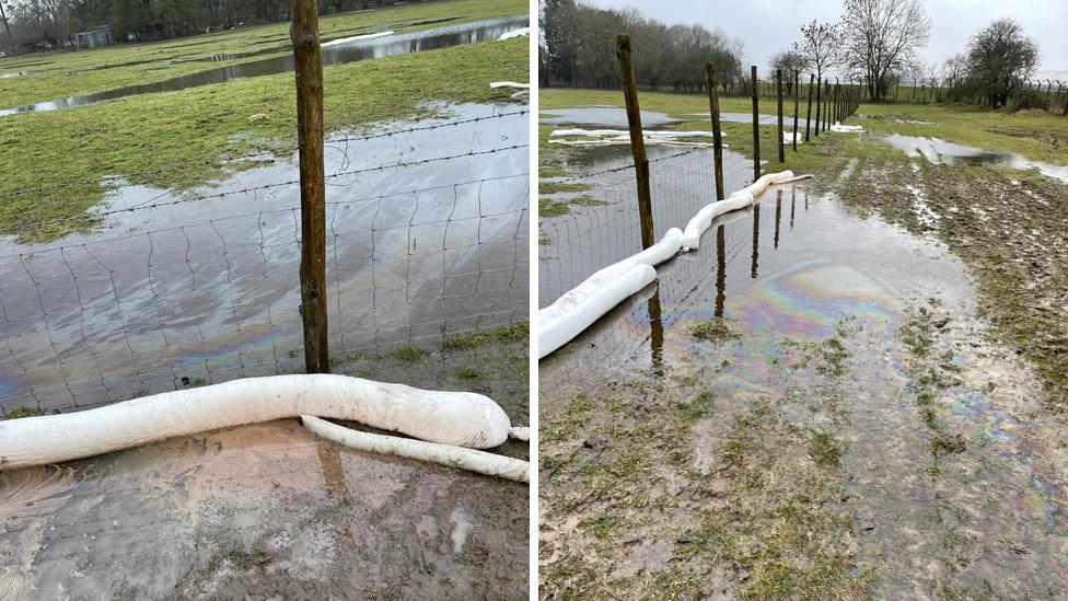 Diesel spill on farmland