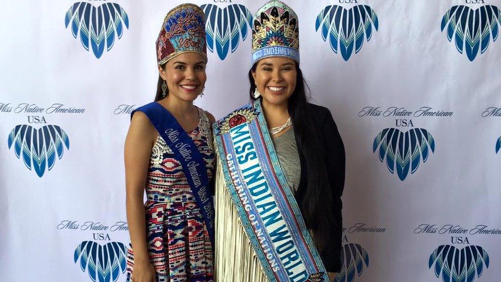 Kristina Hyatt (R) was crowned Miss Indian World in 2015