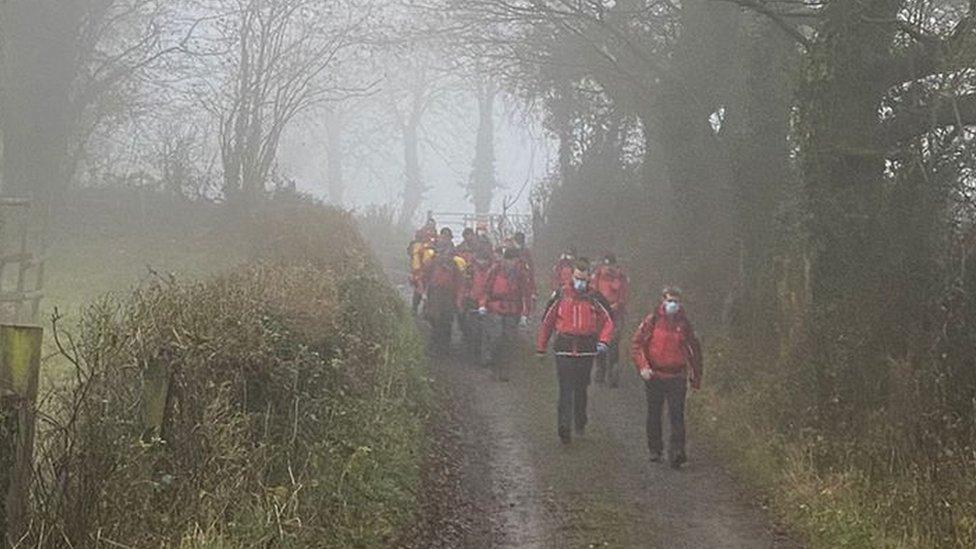 Rescuers on Skirrid Fach