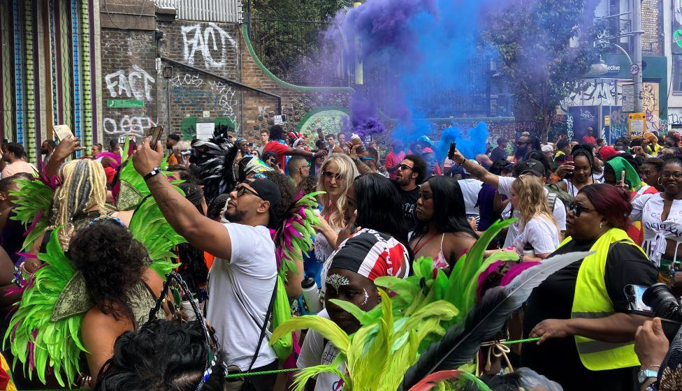 revellers at Notting Hill Carnival