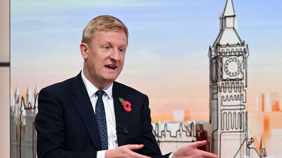 Deputy Prime Minister Oliver Dowden appearing on Sunday with Laura Kuenssberg