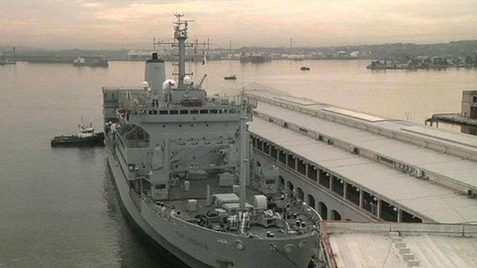 RFA Fort Rosalie docked in Havana