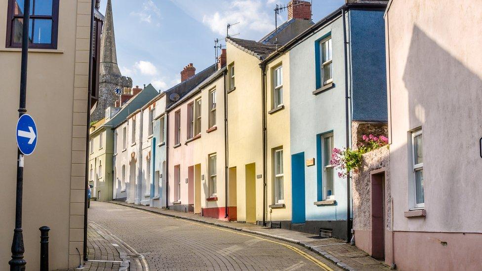 A street in Tenby, Pembrokeshire