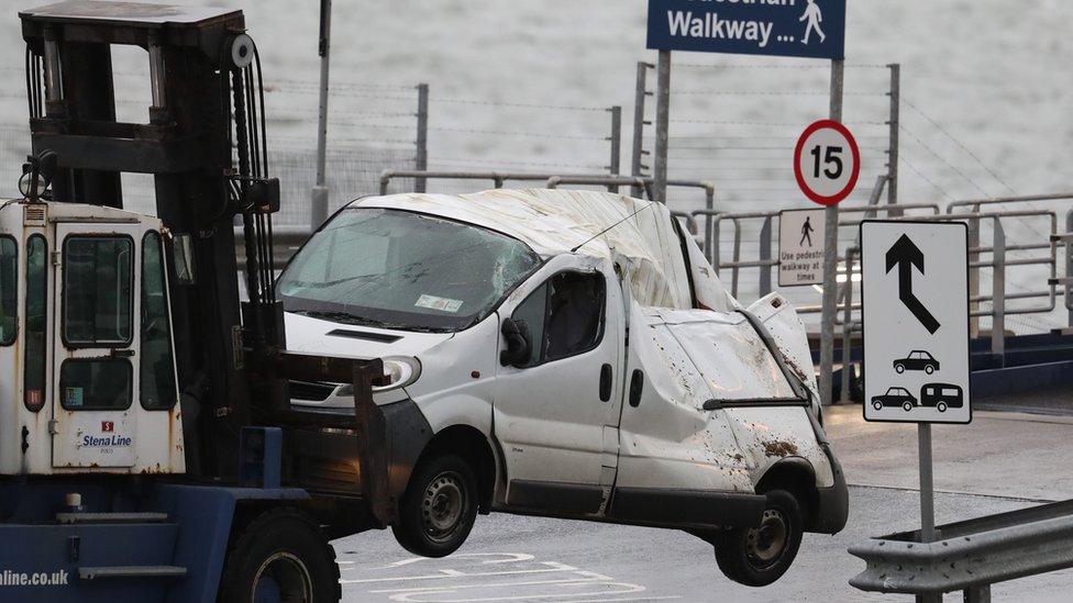 Crushed van