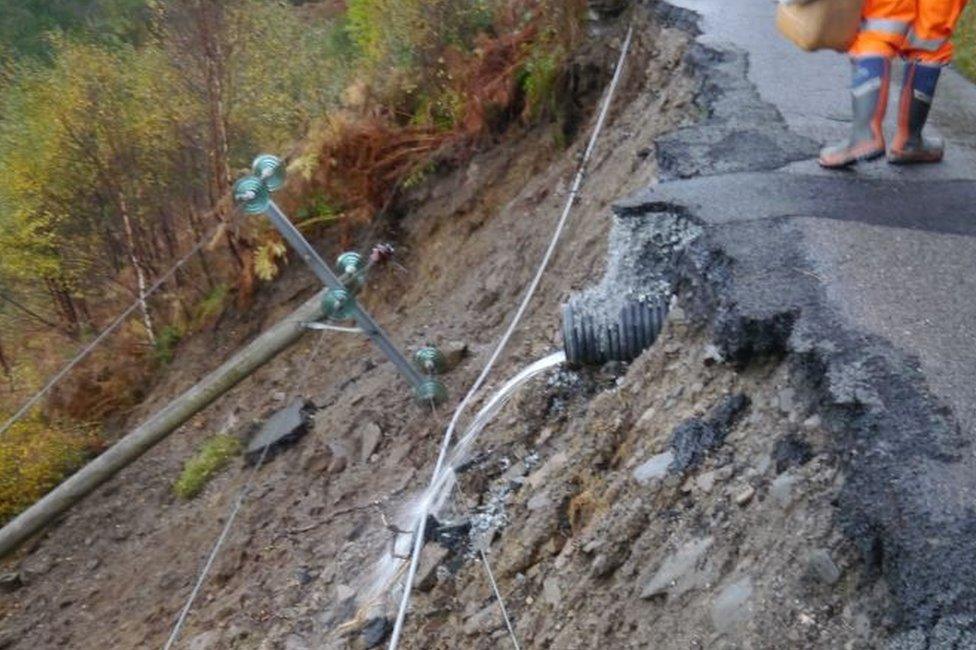 Collapsed road in Knoydart