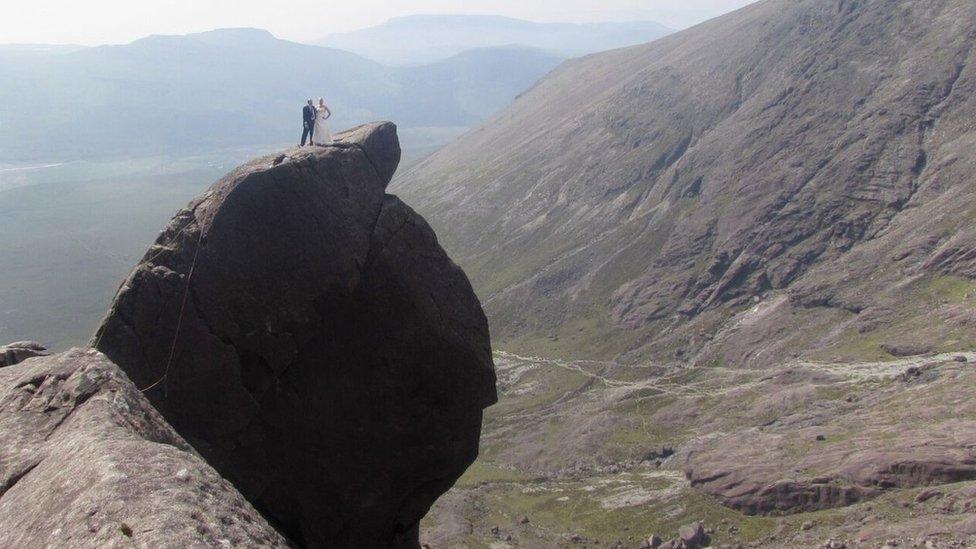 Mel and Steve Hill on Cioch, Skye