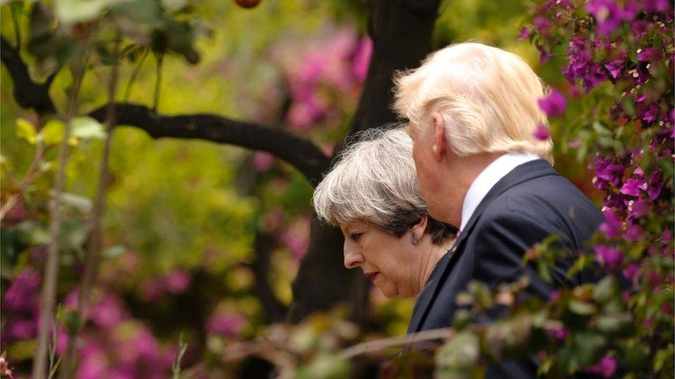 Theresa May and Donald Trump at G7 summit