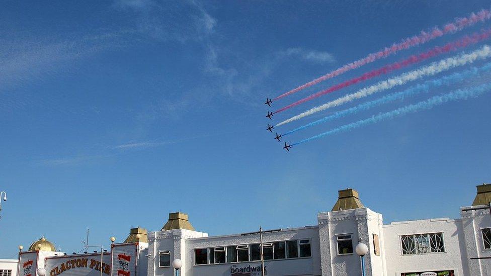 Red Arrows at previous Clacton Air Show