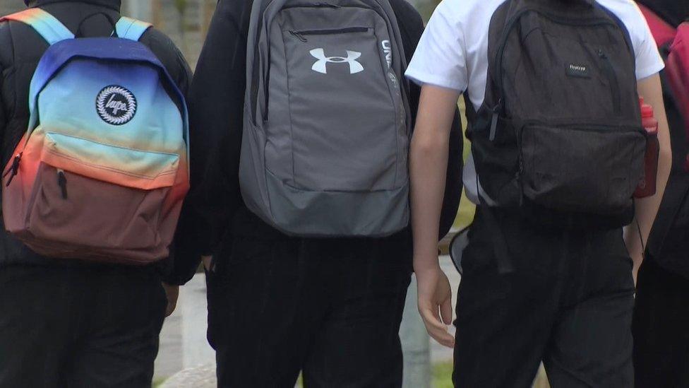 Pupils returning to school in Kelso