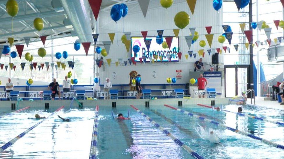 Swimmers at Jersey Swimarathon