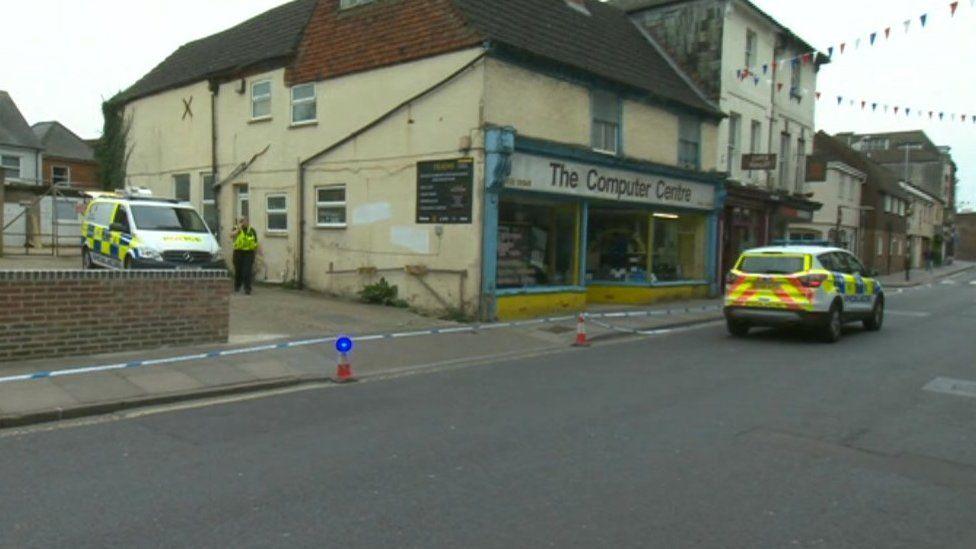 Police cordon in Salisbury