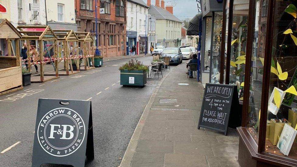 Main street in Abergavenny