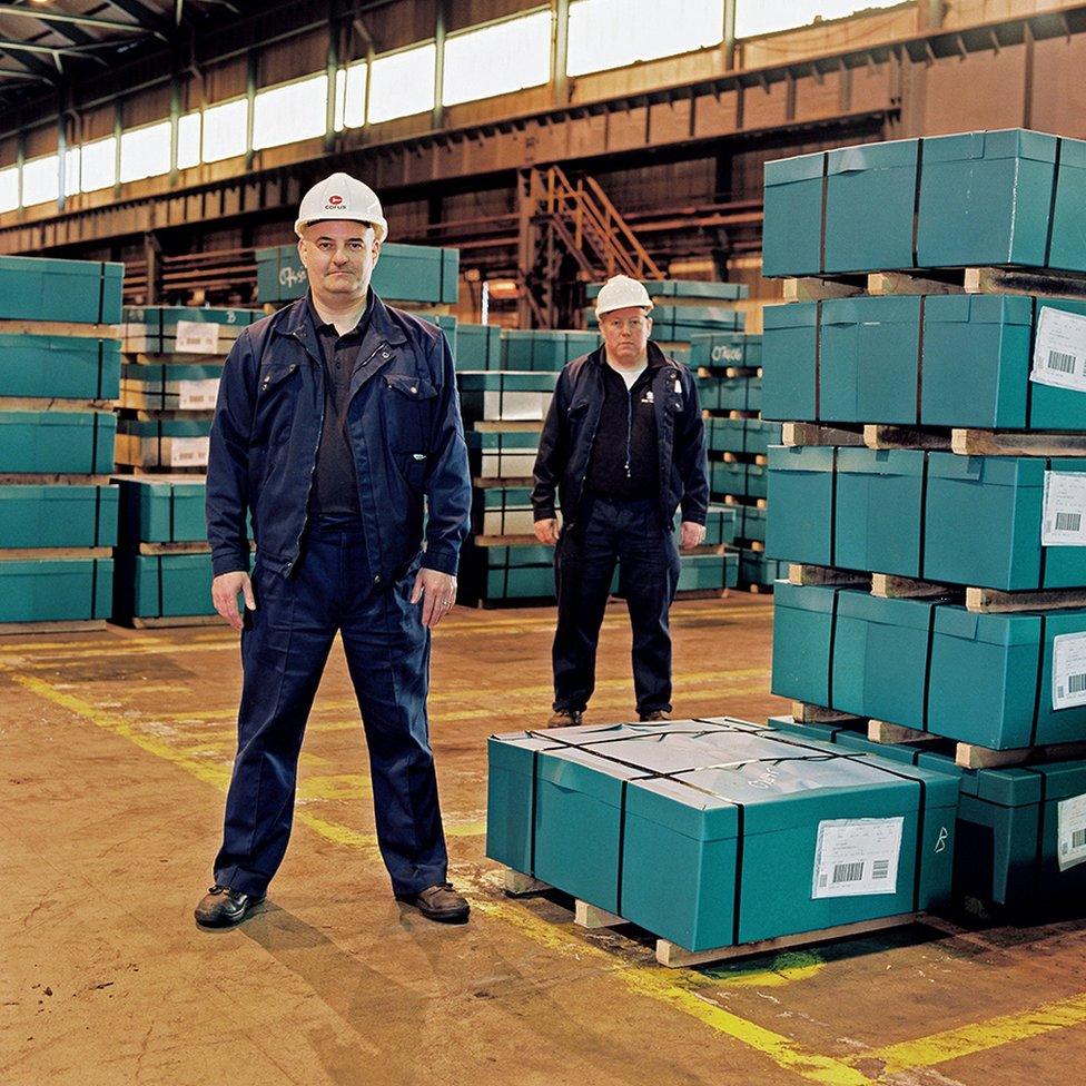 Alun Rees (left), Team Leader, Warehouse and Distribution, 32 years at the Works