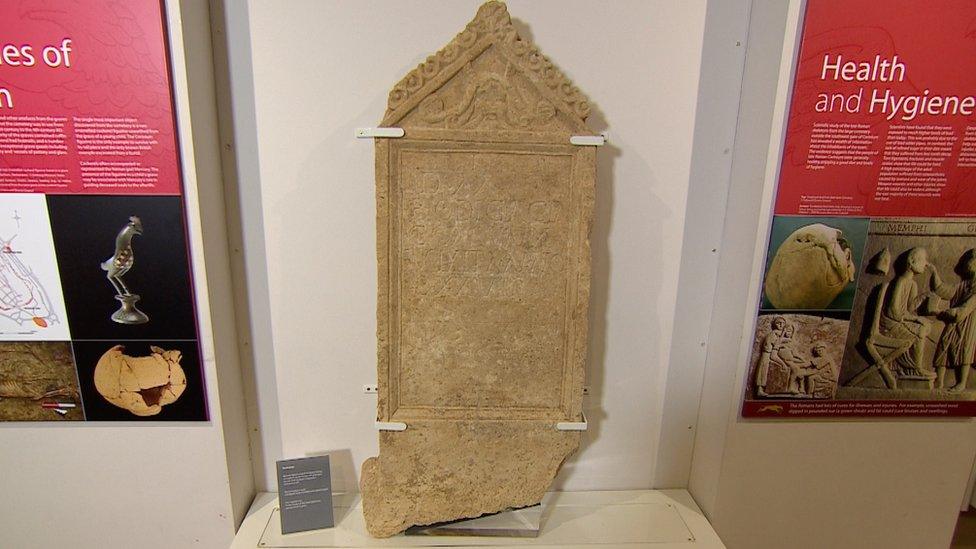 Roman tombstone in the Corinium Museum