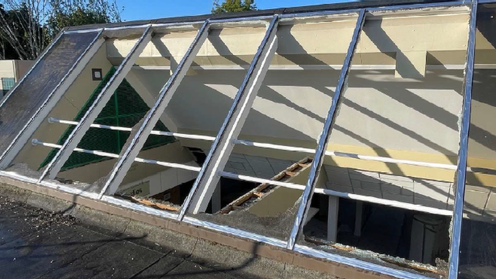 Broken windows at the library