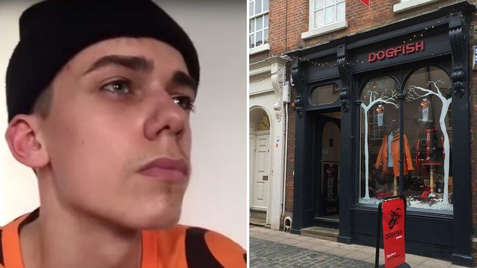 Levi Jed Murphy and Dogfish Menswear shop front