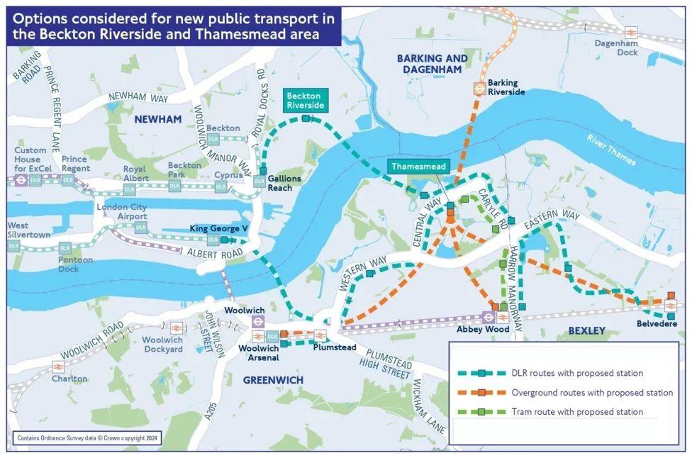 Map showing proposed extension route 